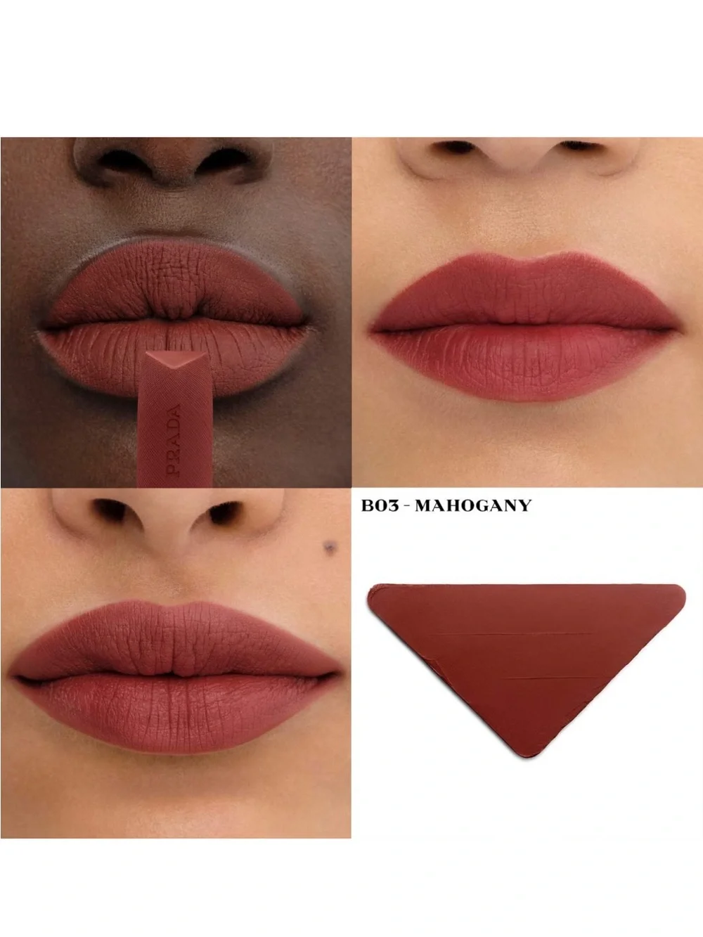 Prada Monochrome Matte Lipstick — B03 Mahogany